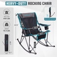 thumbnail image 2 of FUNDANGO Oversized Folding Camping Rocking Chairs for Adults, Outdoor Rocking Camping Chair with Pocket, Foldable Rocker with Mesh High Back for Camping, Outdoor, Picnic, 2 of 9
