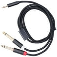 thumbnail image 2 of Cable adaptador 3683, malla tejida de algodón, macho de 3,5mm a Cable adaptador de altavoz de sintonización de Audio Dual de 6,35mm, 1m/3,3 pies, 2 of 8