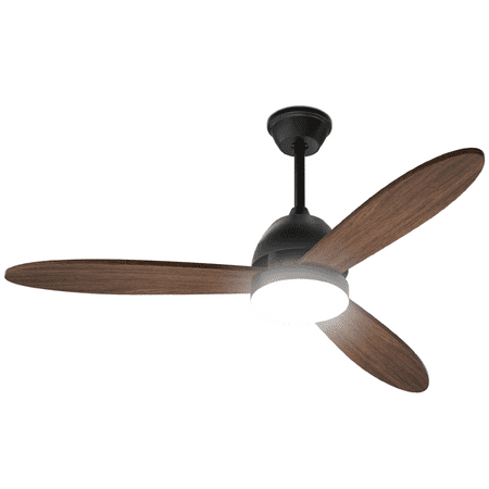 

Magshion 52 Wooden Ceiling Fans with Lights and Remote Reversible DC Motor and 3 Color LED Light 3 Blades 6 Speeds Ceiling Fan for Farmhouse Living Room Bedroom Black