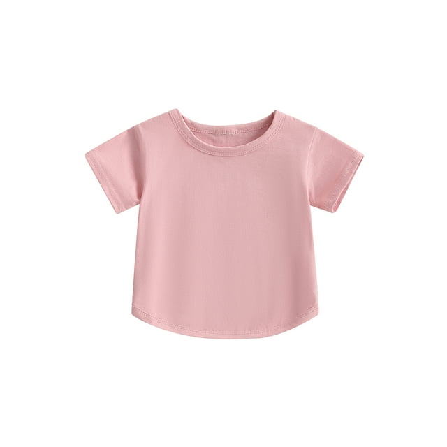 Gupgi Garçon Fille T-Shirts 6M 12M 18M 24M 3Y Bambin Tops Été Col Rond Couleur Unie Manches Courtes Tees