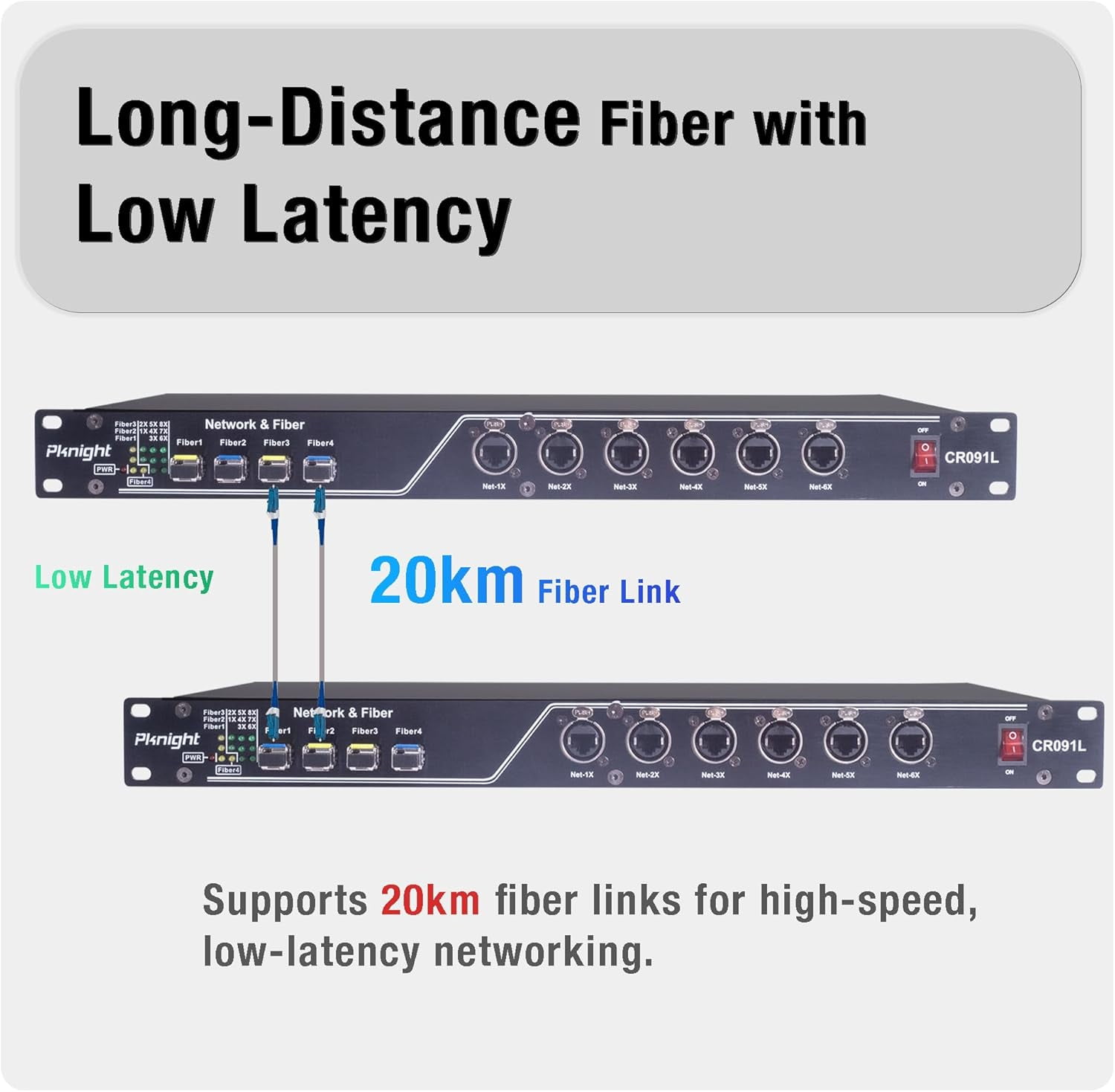 Pknight  Gigabit Fiber Ethernet Switch , 12 Port Hybrid , 4 SFP + 8 RJ45 . Industrial Rackmount Network Hub for Stage Lighting CR091L