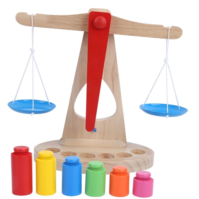 Colorful Weights Designs Wooden Balances, Rubber Wood For Fun Above 3 Years Old Children