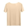 thumbnail image 5 of Duoif Workout Womens Tops Ladies' Summer Ice Round Neck Short Sleeved T Shirt for Sports and Fitness High Elasticity Slim Fit Quick Drying Shirts for Women Khaki XXL, 5 of 7
