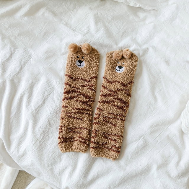 Womens Fuzzy Socks Fluffy Slipper Soft Cabin Fleece Sleep Cozy Socks Sports Socks Sock Multicolor