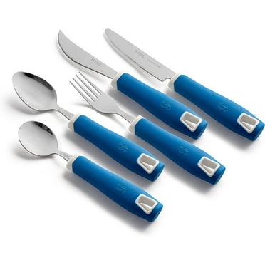 Special Supplies Adaptive Utensils 5-Piece Set - Non-Weighted - Blue