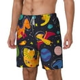 thumbnail image 2 of Balery Dinosaurs in Space Mens Swim Trunks Swim Shorts for Men Quick Dry Inseam Beach Shorts with Compression Liner Pocket-X-Large, 2 of 9