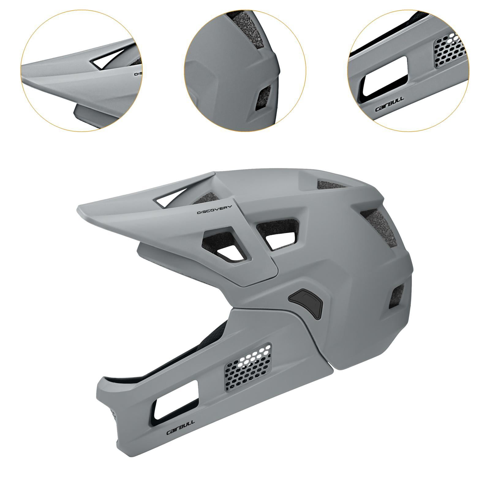 Baoblaze helmet for mountain biking with removable chin guard and full face Gray