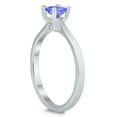 thumbnail image 2 of SZUL Women's Square Princess Cut 4MM Tanzanite Solitaire Ring in 10K White Gold, 2 of 4