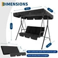 thumbnail image 2 of Luku 3 Seater Outdoor Swing Chair with Adjustable Canopy, Paito Swing Chair for Porch, Convertible Canopy Hanging Swings Glider Lounge Chairs, 2 of 9