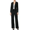 thumbnail image 2 of INSPIRE CHIC Blazer for Women's Work Office Casual Long Sleeve Open Front Collarless Suit Jackets with Pockets XS Black, 2 of 6