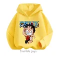 thumbnail image 3 of Ropa de anime para niños, sudadera de una pieza para niños, ropa de primavera y otoño para niñas, sudadera de dibujos animados de Luffy Zoro, traje con capucha para adolescentes, camisetas de Sonic, 3 of 5
