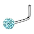 thumbnail image 4 of Nose Piercing Ring Ferido Ball 316L Surgical Steel L Bend Nose Stud 20ga 1/4", 4 of 5