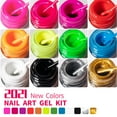 thumbnail image 7 of Nail Painting Gel 12 Colors Pull String Set, Soak Off Nail Lacquer with Precision Brush for Easy Line Drawing and 3D Nail Art, 7 of 7