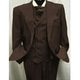 thumbnail image 1 of Harvey Style Double Breasted Vest 1920s Great Gatsby Look Wool Single Button Peak Lapel Pleated Pants Dark Brown, 1 of 1