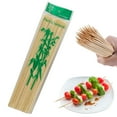 thumbnail image 2 of 100 PCS Bamboo Skewers for Appetizers,Disposable Wooden Toothpicks,Cocktail Picks for Drinks, Fruit Kababs, Sausage, Barbecue Snacks, Natural Wooden Paddle Skewer Charcuterie Accessories(30cm), 2 of 9