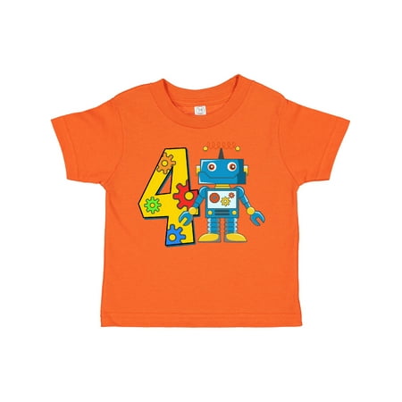 

Inktastic 4th Birthday Robot Gift Toddler Boy or Toddler Girl T-Shirt