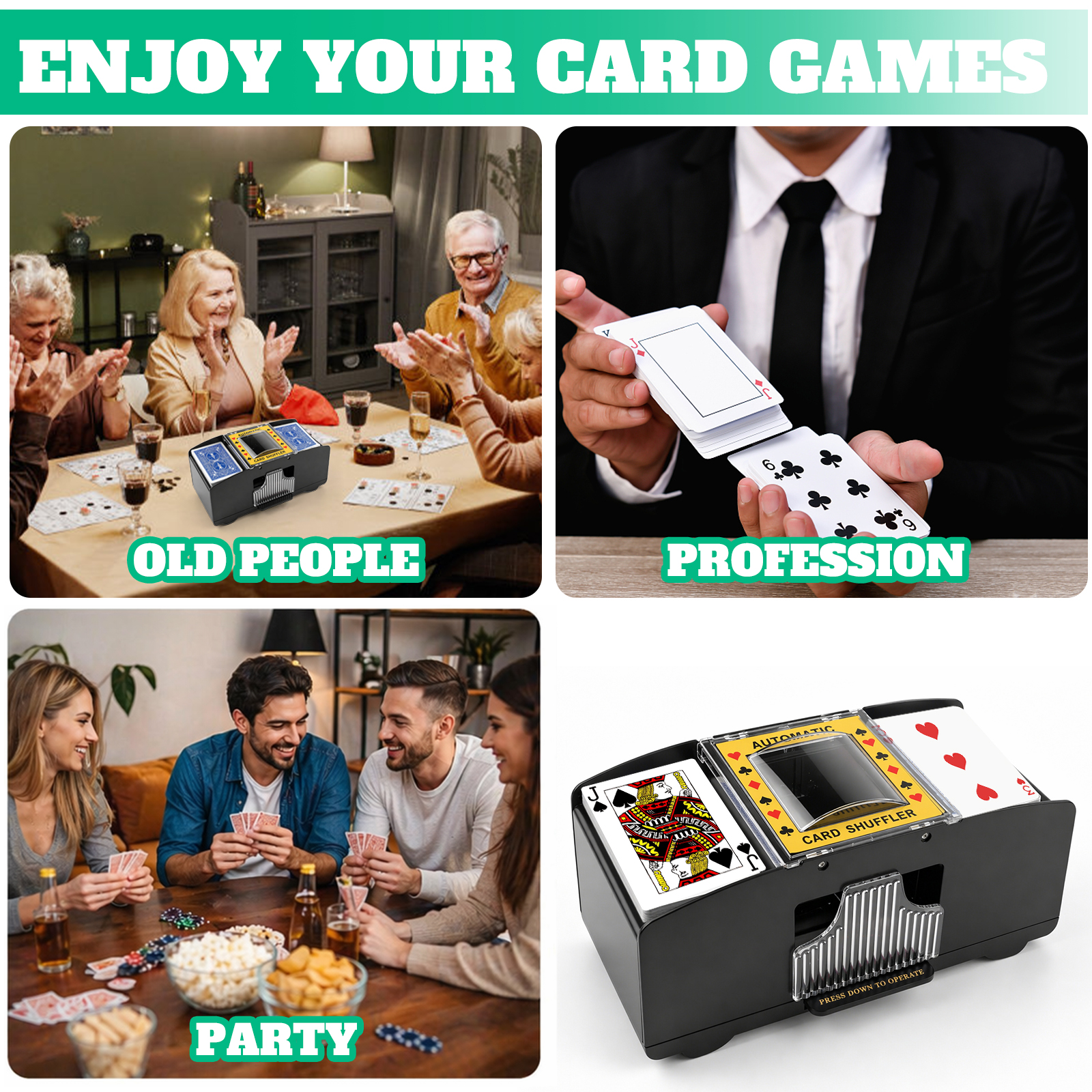 INCTUO Automatic Card Shuffler, 2-Deck Capacity photo 7