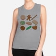 thumbnail image 2 of Christmas Cookie Grid Women's Muscle Tank Large Heather Grey, 2 of 5