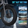 thumbnail image 5 of ZorixBike R8 Pro 3000W Peak Dual Motor Electric Bike for Adults, 20" x 4.0" Fat Tire All Terrain Ebike with 48V 20Ah Removable Battery, 35MPH Max Speed, 35° Climbing Ability, 5 Riding Modes, 5 of 8