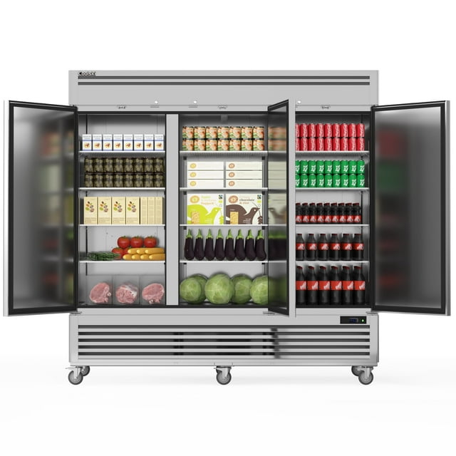 Coolski Réfrigérateur Commercial de 82 Po L 72 Pi3 Réfrigérateur à 3 Portes pour Cuisine