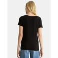 thumbnail image 3 of Time and Tru Women's Cotton V-Neck Tee with Short Sleeves, Sizes XS-XXXL, 3 of 5