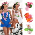 thumbnail image 3 of 6 juegos de guirnaldas hawaianas, collares de flores, coronas tropicales, leis hawaianos, diademas, pulseras y artículos para fiestas luau., 3 of 6