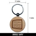 thumbnail image 2 of Book Journal Planner Study School Symbol Round Keychain Charm Tag - Engraved Wood, 2 of 6