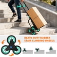 thumbnail image 2 of Towallmark Heavy Duty 6-Wheel Stair Climbing Hand Truck, 440 lb Capacity, Convertible Platform Dolly with Telescoping Handle for Industrial, Home & Warehouse Moving– Black+Green, 2 of 8