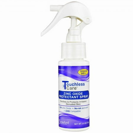 Touchless Care Zinc Oxide Protectant Spray, Fast Relief of Adult Diaper Rash caused by Adult Incontinence, Easy to Apply Touch Free Spray, Eases Skin Irritation, No Messy Creams (4.5 oz) -