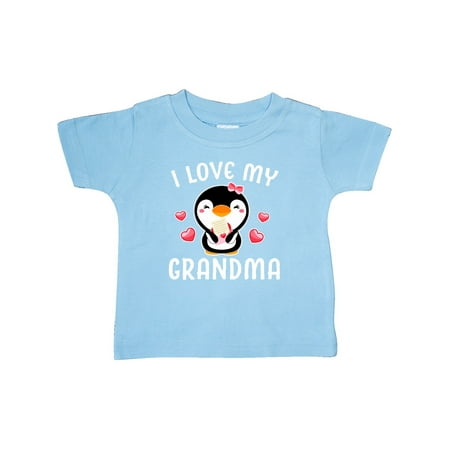 

Inktastic I Love My Grandma with Cute Penguin and Hearts Gift Baby Girl T-Shirt