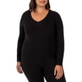 thumbnail image 6 of Fruit of the Loom Women's Long Underwear Waffle Crew and V-Neck Thermal Top, 2-Pack, 6 of 10