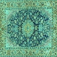 thumbnail image 1 of Ahgly Company Indoor Square Persian Turquoise Blue Traditional Area Rugs, 6' Square, 1 of 4