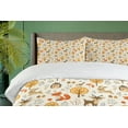thumbnail image 4 of Ambesonne Cartoon Duvet Cover Sets, Owls Deers Birds, 2-Queen, Marigold Orange Cream, 4 of 7
