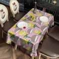 thumbnail image 2 of Pink Hedgehog Rose Pattern Rectangle Tablecloth 60"x102",Waterproof Polyester Rectangle Table Cloth, Wipeable Spillproof Polyester Tablecloth for Dining, Camping, Indoor and Outdoor, 2 of 6