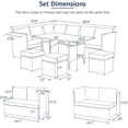 thumbnail image 6 of AECOJOY 7 Piece Patio Conversation Set,  Outdoor Sectional Sofa Rattan Wicker Dining Furniture, Blue, 6 of 6