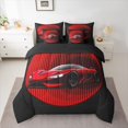 thumbnail image 2 of jejeloiu Red Racing Car 7 Pieces Bedding Comforter Set,Speed Game Gaming Full Bedding Set,Extreme Sport Fitted Sheet Flat Sheet For Boy,Breathable Home Decor Reversible, 2 of 8