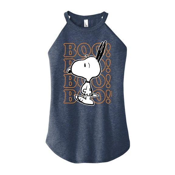 Peanuts - Boo Snoopy Scared - Juniors High Neck Tank Top