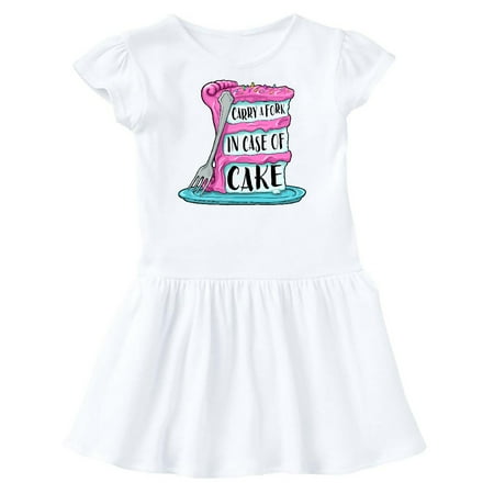 

Inktastic Carry a Fork In Case of Cake Gift Toddler Girl Dress