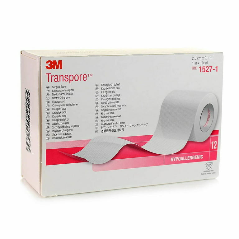 3M™ Transpore™ Surgical Tape 1 inch x 10 yard (2,5cm x 9,1m), 12 rolls -  Extensive Commerce hakeemi