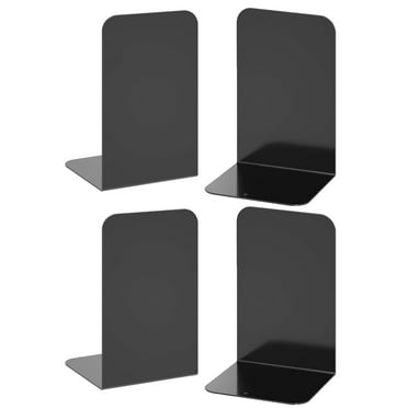 MRSXXNTY Bookends 2 Pair(4Pcs), Bookends for Shelves, Metal Black Book Ends for Shelves, Book Ends for Heavy Books, Book Shelf Holder for Home Office