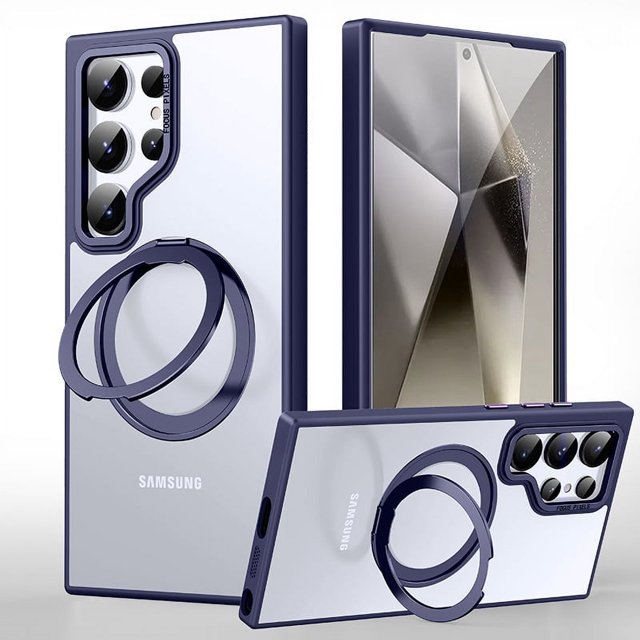Aplicable a la carcasa del teléfono móvil Samsung S24ultra, soporte de succión magnética de 360 grados, carcasa de punto de apoyo, carga inalámbrica, funda protectora S23ultra