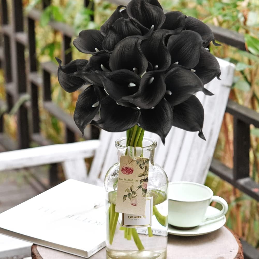 10pcs Calla Lily Artificial Flowers Real Touch Flowers White Flowers Artificial for Decoration Calla Lillies Artificial Yellow Fake Flowers Lilly Flowers Calla Lily Bouquet for Wedding Home Decor