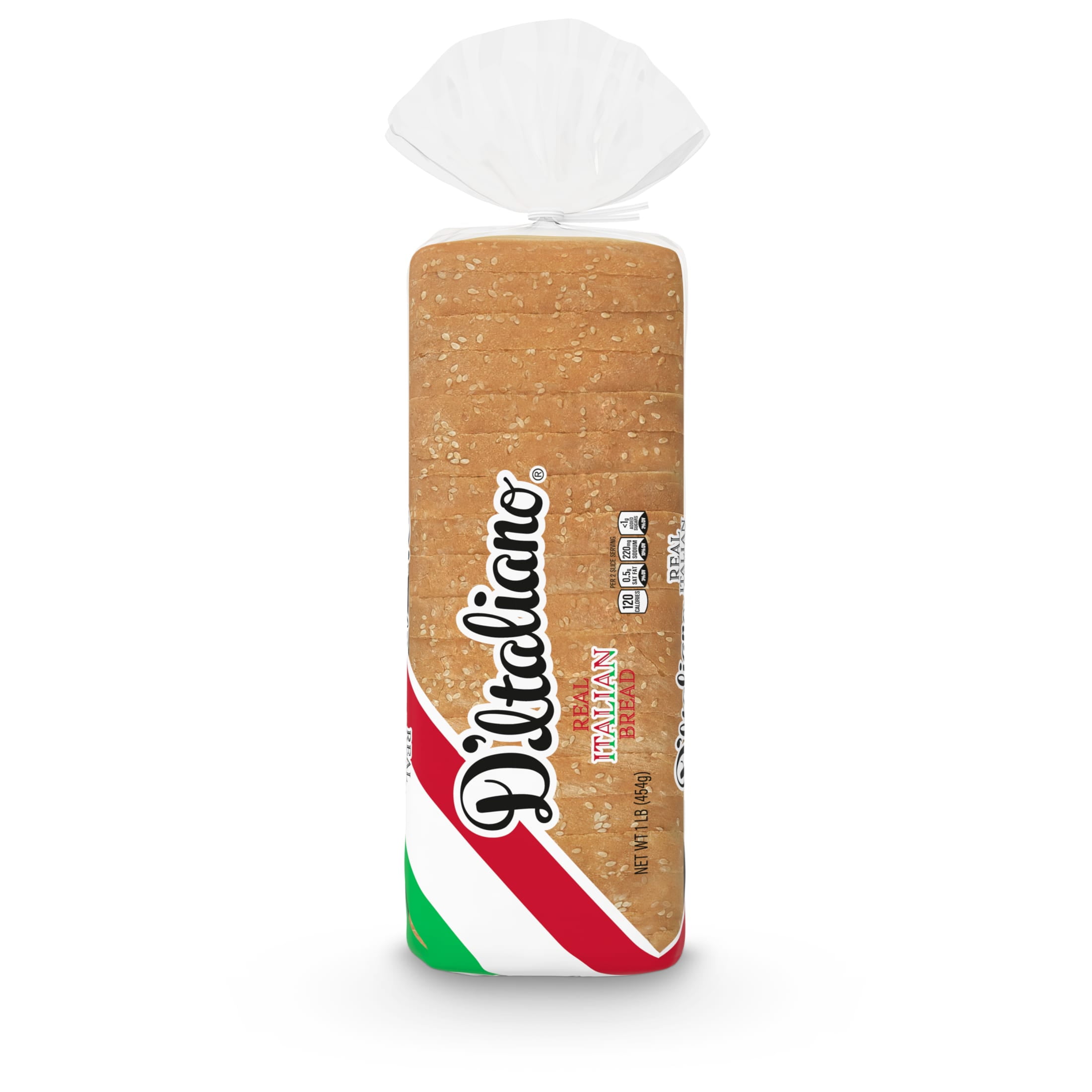 D'Italiano White Real Italian Bread, 16 oz, Plain Italian Bread, Bag