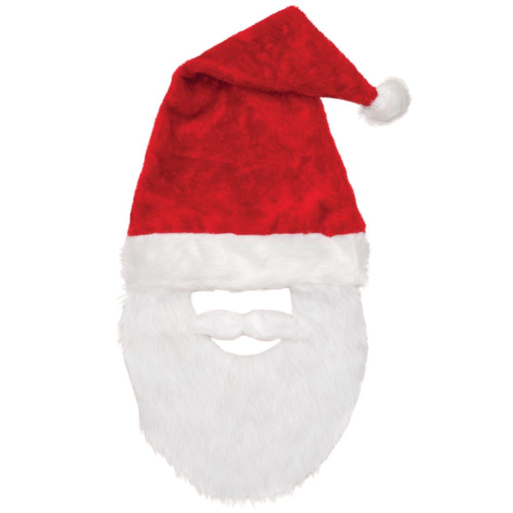 Santa Hat with Beard - Walmart.com - Walmart.com