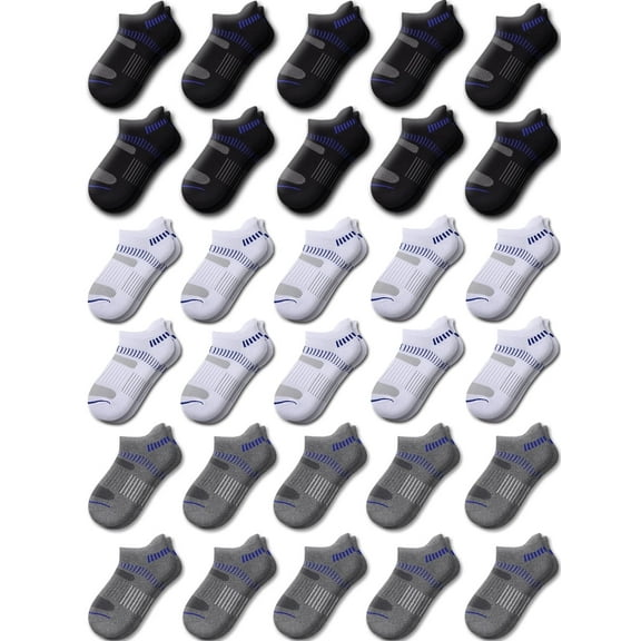 EALLCO Kids Socks 30 Pairs Ankle Lightweight Socks for Boys & Girls 4-10 Years Old