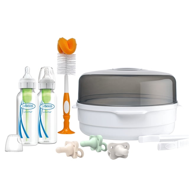 Set de esterilizador a vapor para microondas Dr. Brown's con biberones y accesorios