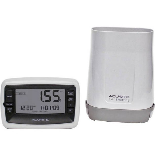 AcuRite Digital Rain Gauge with Wireless SelfEmptying Rain Collector