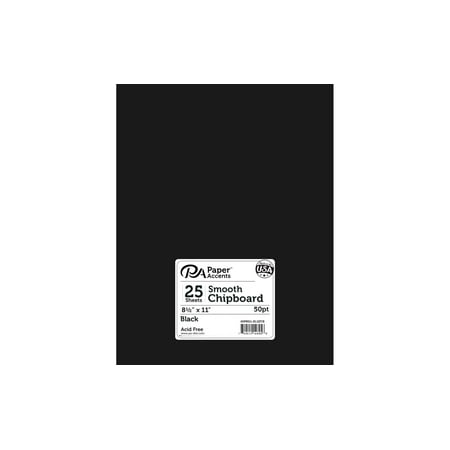New Prima Chipboard - Chipboard 8.5x11 1X Heavy 50pt 25pcPk Black