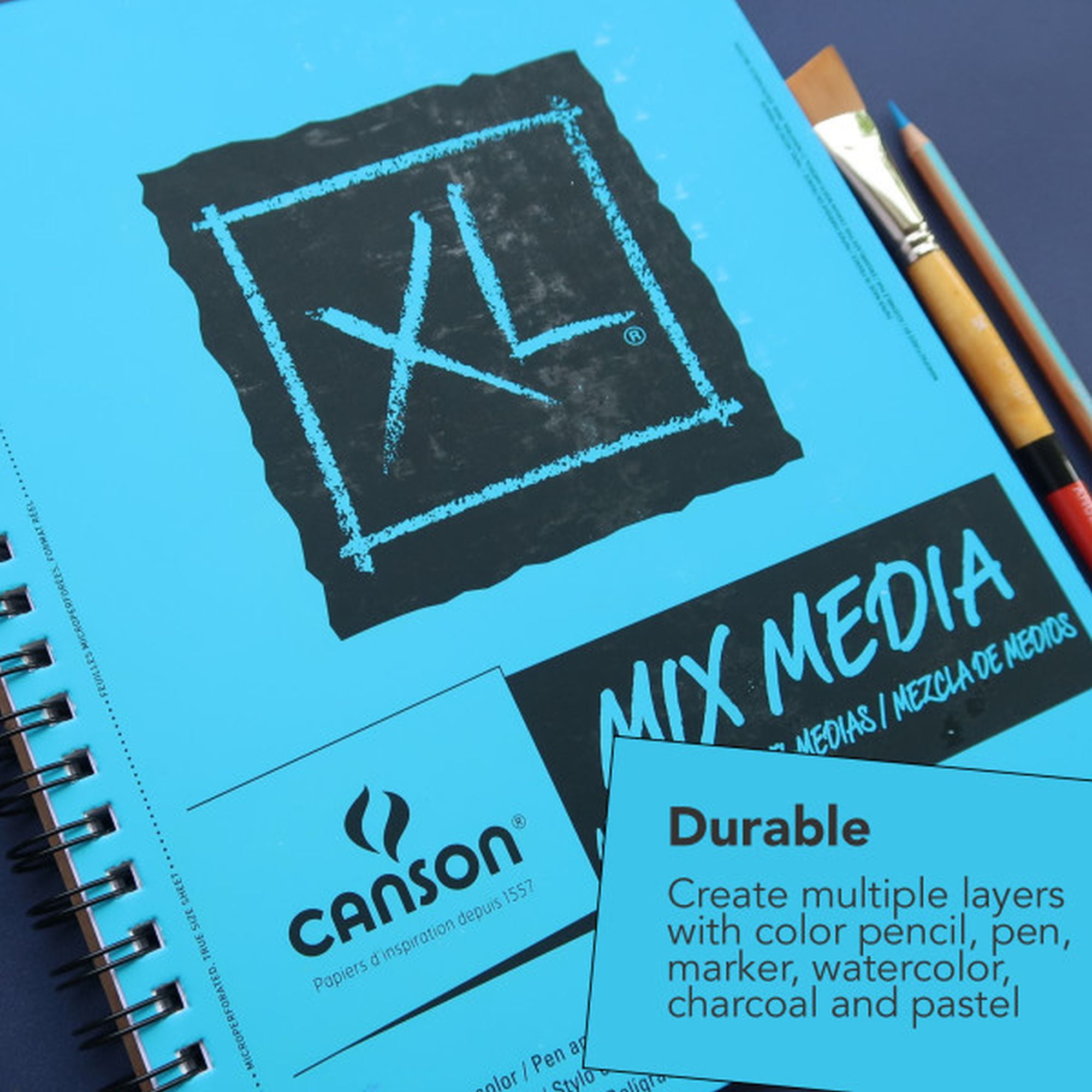  Canson XL Series Mixed Media Pad, Rough Texture, Side Wire,  9x12 inches, 50 Sheets – Heavyweight Art Paper for Watercolor, Gouache,  Marker, Painting, Drawing, Sketching : Arts, Crafts & Sewing