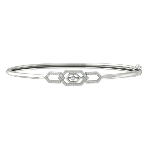 ARAIYA 14K White Gold Lab Grown Diamond Bangle Bracelet (1/3 cttw, VS Clarity, D-E Color) 7"